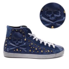 [QR인증][14년F/W]PHILIPP PLEIN 남성 HIGH RISK 스터드 하이탑스니커즈 SM152044_08_MIDDLEBLUE_14F P15877