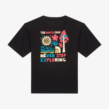 노스페이스 [노스페이스키즈 공식] NT7UR04T 키즈 하이크&캠프 반팔 라운드 티_BLACK