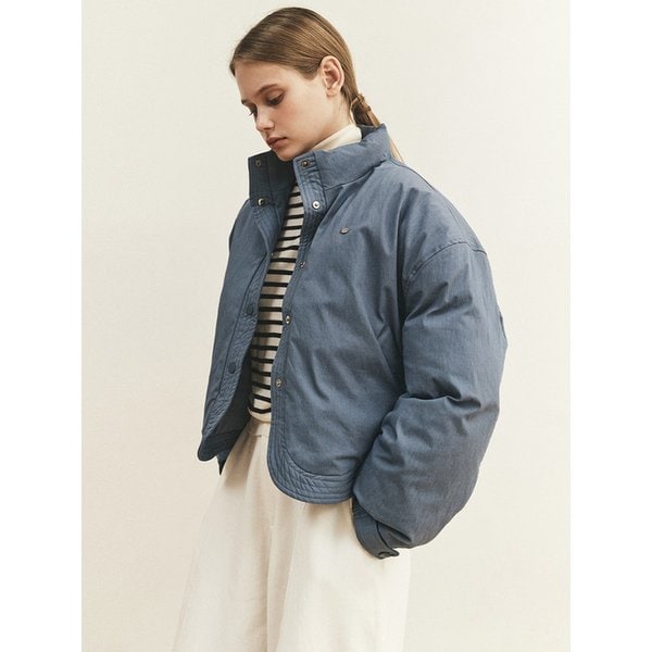 BUTTON-UP CURVE CROP PADDING_SKY BLUE