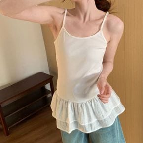 레이어드 프릴 나시 끈나시 롱나시 여성 이너웨어