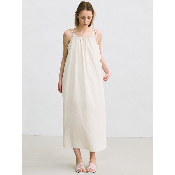 shirring maxi dress (ecru)