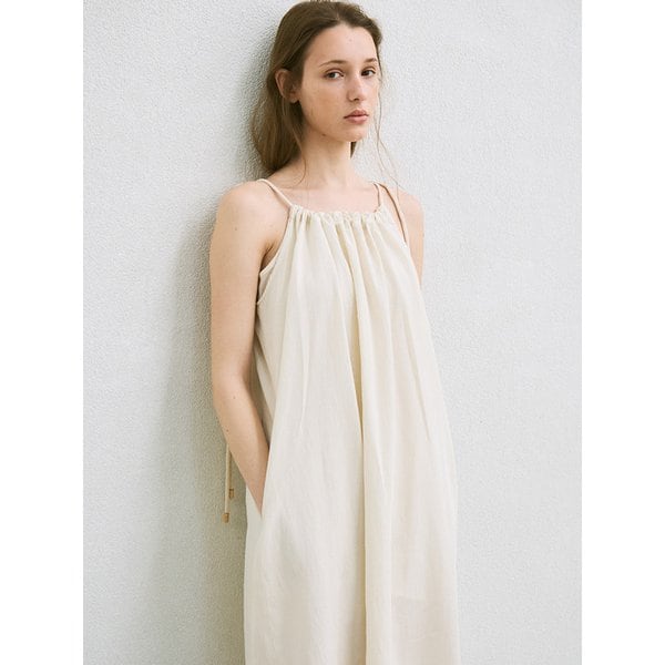 shirring maxi dress (ecru)