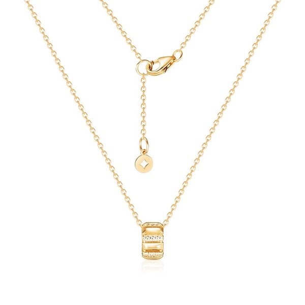 [모룬] 14K 디오라 골드 큐빅 듀얼 링 펜던트 체인 목걸이 MON42247