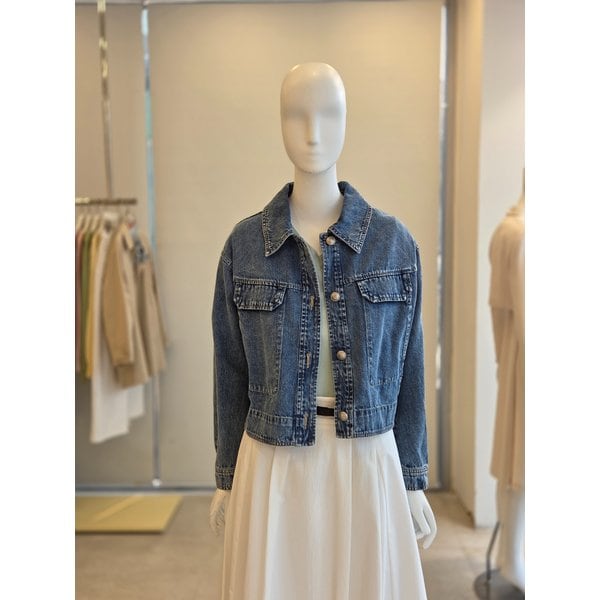 [여주점] [더 아이잗] 여성 플랩 장식 크롭 데님 재킷(IS3M0JK792)