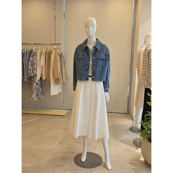 [여주점] [더 아이잗] 여성 플랩 장식 크롭 데님 재킷(IS3M0JK792)