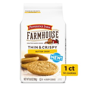 [해외직구] Pepperidge  Farm  Pepperidge  Farm  Farmhouse  얇고  바삭한  버터  바삭한  쿠키  6.9온스  가방