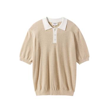 브롬톤 [브롬톤런던] P242MKT513반팔 배색 카라니트 HALF SLEEVE COLOUR BLOCK COLLAR KNIT(BEIGE)