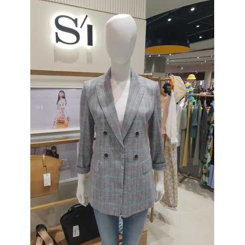 SI (씨) 멀티 컬러 글렌체크 더블 자켓(SEJAD2106)(SEJ2106)