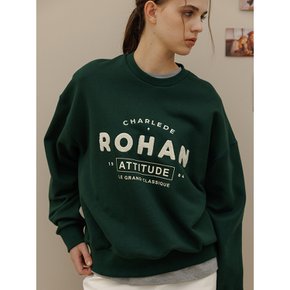 Charlesderohan lettering basic sweat shirt - Green