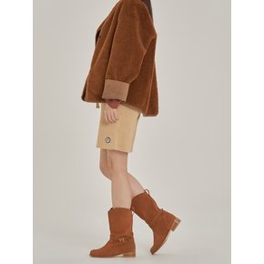 split half riding boots  camel