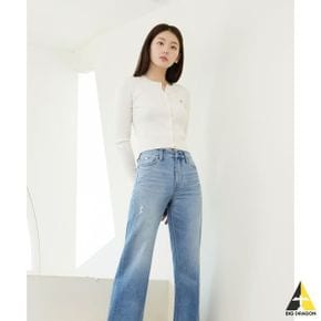 캘빈클라인 JEANS 여 아이보리 슬림 크롭 립 가디건 J223846 YBI 111153320