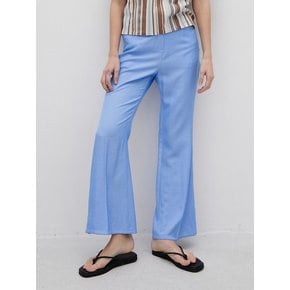 3R Light Blue Tencel Banding Wide Pants