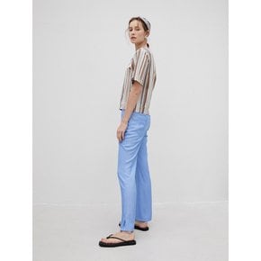 3R Light Blue Tencel Banding Wide Pants