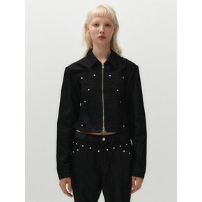 rivet denim jacket (black)