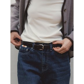 BASIC LEATHER BELT - DARK BROWN