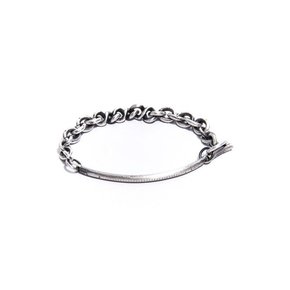 SILVER MIXED CUFF CHAIN BRACELET