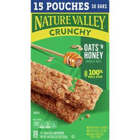 [해외직구] Nature Valley 네이처입밸리 크런치 그래놀라 바 오트 앤 허니 42g 30입 2팩