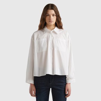 베네통 Pleated Blouse_5AWRDQ07W101