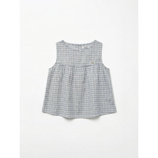 미니 체크 플레어 슬리브리스 블라우스(MAGBBL01MSB)