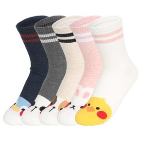 쿠비카애니멀 페이스 투라인 여성 중목양말 M192R