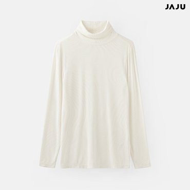 JAJU 자주 여 JAJU HEAT 터틀넥 티셔츠 화이트