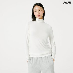 자주 여 JAJU HEAT 터틀넥 티셔츠 화이트