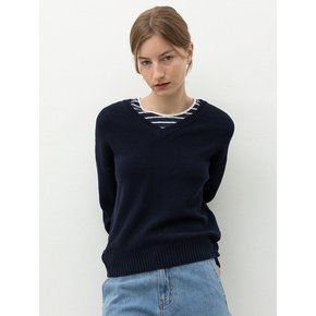 V-Neck Pullover_Navy