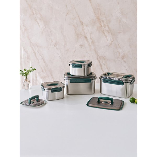 브리앙 스텐304 대용량 김치통 밀폐용기 김장패키지 풀세트(+진공판)