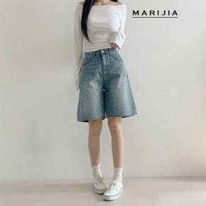 블링 큐빅 데님 버뮤다 팬츠 MDEB25037_P396200746