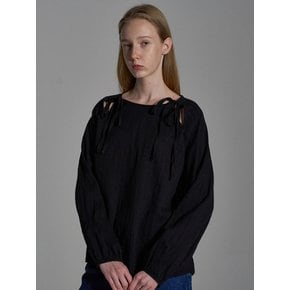 Ribbon Slit Blouse_Black