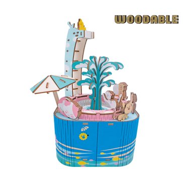 WOODABLE 우더블 고양이워터파크-3D퍼즐 오르골(MUB03)