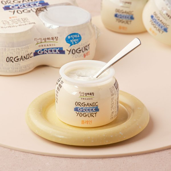 상하목장 유기농 그릭요거트 플레인 80g*4