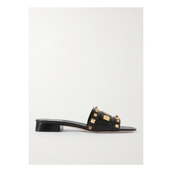 발렌티노 플라스터 캐스터 스터드 가죽 슬라이더 블랙 1647597350076441