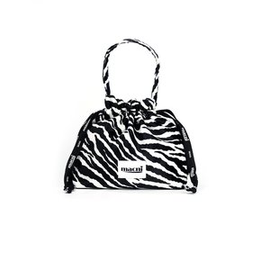 ZEBRA STRING POUCH BAG WHITE