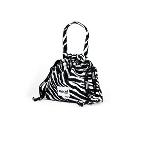 ZEBRA STRING POUCH BAG WHITE