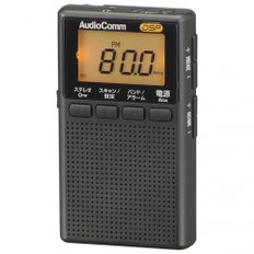 옴 전기 AudioComm 이어폰 감기 액정 포켓 라디오 블랙 RAD-P209S-K 03-0966 OHM