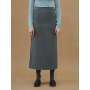 Wool maxi strpe skirt_charcol