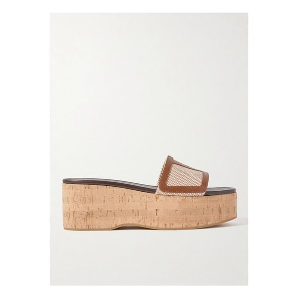 비바 슈퍼스타 가죽 트리밍 캔버스 플랫폼 슬라이더 뉴트럴 1647597350076836