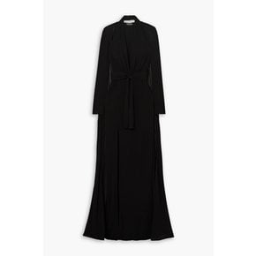 Cape-effect jersey halterneck gown 블랙 1647597346375684