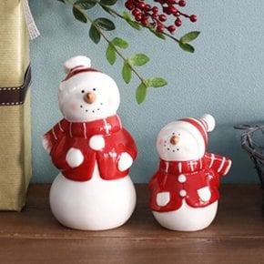 도자기인형 눈사람 크리스마스 성탄 인테리어 장식품[W99F29A]