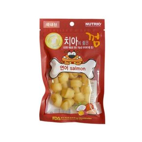 국내산 치아에 좋은 강아지껌 연어 80g 뉴트리오 국내산 치아에 좋은 강아지껌 연어 80g