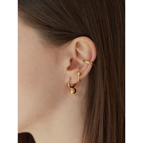 Bold Ball Ring Earring&Ear Cuff Set