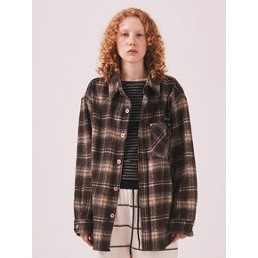 MNS Classic Check Oversized Shirt Jacket_Brown