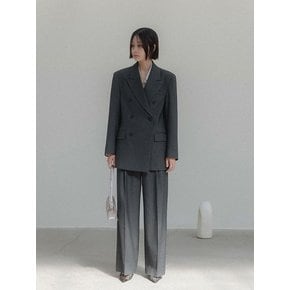 핀ST 와이드 더블브레스트 와이드 트라우저 셋업(그레이)