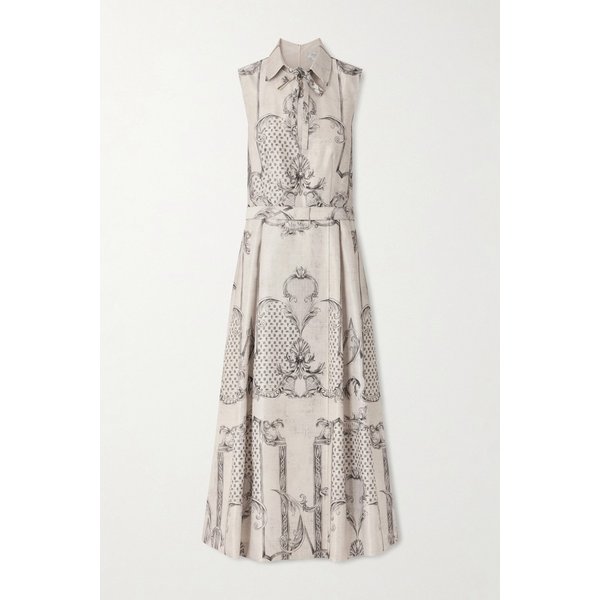 벨티드 프린트 트윌 미디 셔츠 원피스 46376663162954432