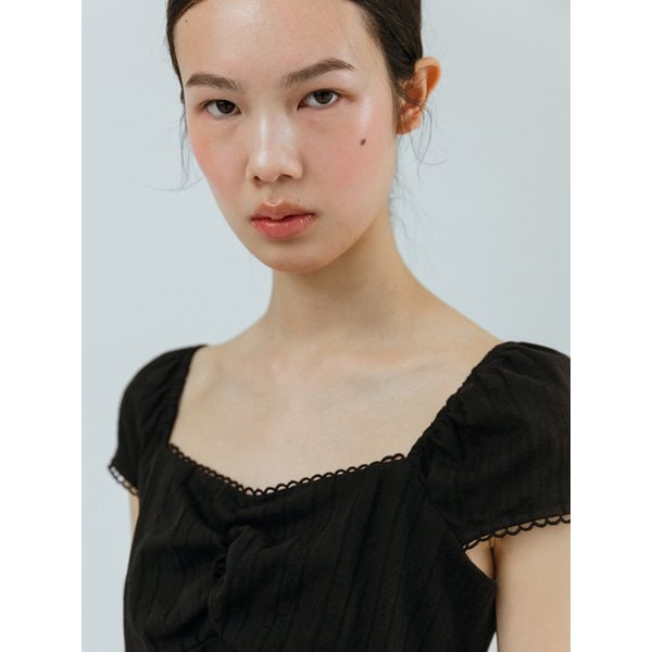 Lace Trimmed Mini Dress, Black