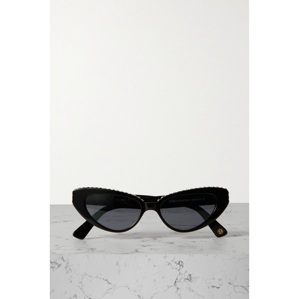 키메제 Damba Cat-eye Crystal-embellished Acetate Sunglasses 블랙 1647597285341833