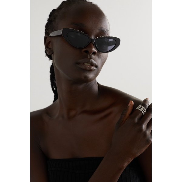 키메제 Damba Cat-eye Crystal-embellished Acetate Sunglasses 블랙 1647597285341833