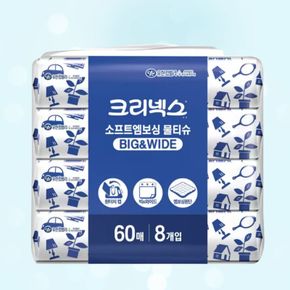 크리넥스 소프트 엠보싱 물티슈 60매 x 8팩 BIG&WIDE[35761747]