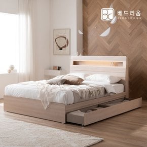 [베드리움] NEW 스마트메이트 편백 LED 수납침대(Q)+본넬 매트리스